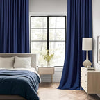 MIULEE Navy Blue Back Tab Blackout Curtains 52x120 Inch Long 2 Panels Set | Rod - Image 2
