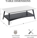 Madison Park Coffee Table with Storage Shelf, Rectangular Table - Image 2