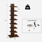 TUTOTAK Narrow Bookshelf, 8-Tier Bookcase - Image 2