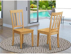 East West Furniture ANC-OAK-W Antique Dining Room Chairs - Image 2