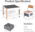 Asweets Kids Table and Chair Set, 4 in 1 Toddler Desk - Image 5