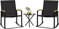 Shintenchi 3 Piece Outdoor Rocking Bistro Set, Textilene Fabric Small Patio by Shintenchi%7CFurnitureMadeforRealLife