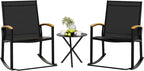 Shintenchi 3 Piece Outdoor Rocking Bistro Set, Textilene Fabric Small Patio by Shintenchi%7CFurnitureMadeforRealLife