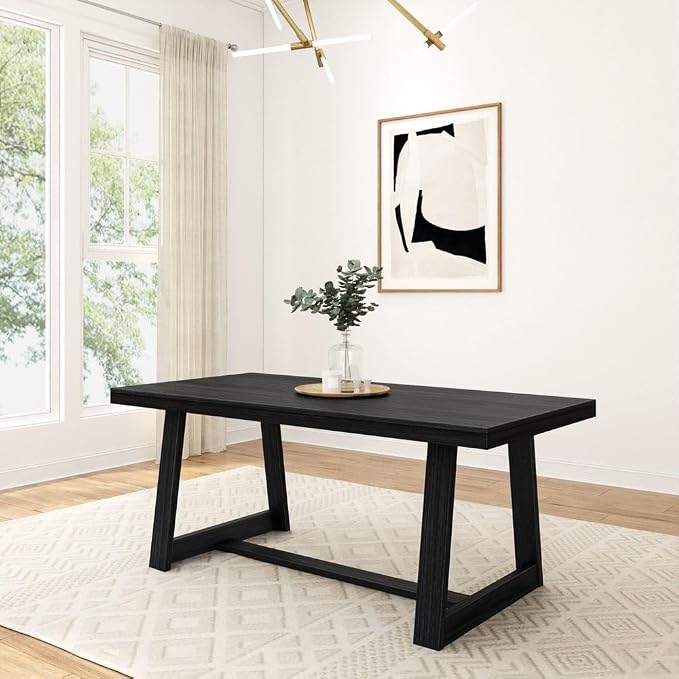 Plank+Beam 72 Inch Farmhouse Dining Table, Solid Wood Rustic Kitchen Table - Image 7