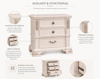 First of a Kind Traditional Wood Bedside Table Santa Monica Collection White - Image 3