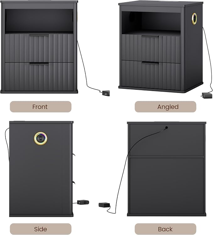WOOVIVS Modern Nightstand Set of 2 - Image 5