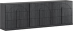 BELLEZE Sideboard Cabinet with 3 Drawers, Large Fluted Sideboard with Storage - Image 9