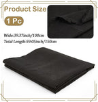 59 Inch Black Linen Cotton Canvas Embroidery Fabric by The Yard Solid Color - Image 2