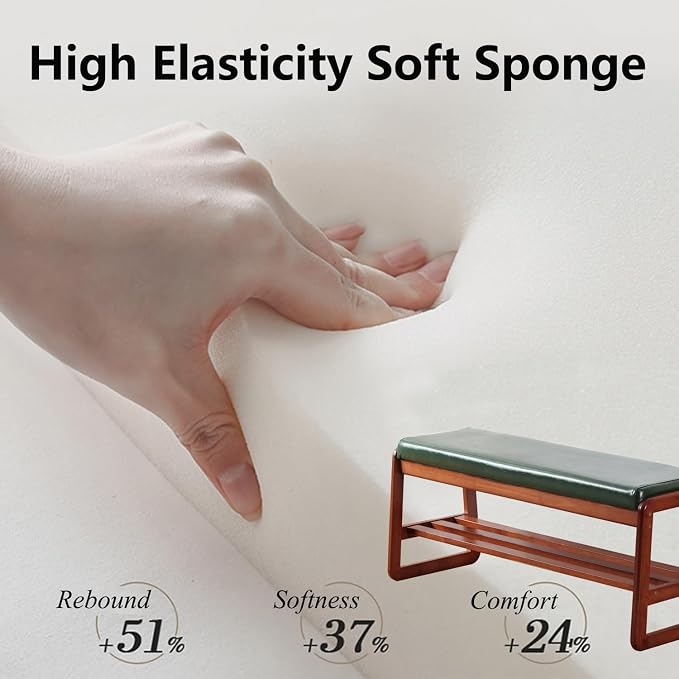 SOBIBO Solid Wood Shoe Bench, 2-Tier Wooden Entryway Bench, Modern Shoe Rack - Image 3