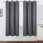 Grey Blackout Curtains 42 x 72 Inch Length/Set of 2 Curtain Panels/Thermal by Lemomo