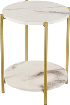 Gawicpy 2 Tier Round Side Table, Folding End Tables Coffee Table Simplistic by Gawicpy