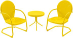 Patio Bistro Set Retro Metal Outdoor Seating Set Conversation Set 3 Pieces by RICNOD