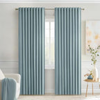 MIULEE Slate Blue Back Tab Blackout Curtains 52x84 Inch Length 2 Panels Set | by MIULEE