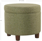 Homepop Home Decor | Upholstered Round Storage Ottoman | Ottoman - Image 3