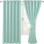Room Darkening Curtains for Bedroom, 70 x 63 Inches, 2 Panels, Aqua | Thermal by Hiasan