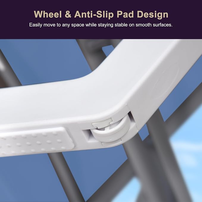 PURPLE LEAF Patio Chaise Lounge Chair Set Outside Aluminum Plastic Stackable - Image 6