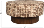 East at Main Mila Brown Coffee Table – Round Boho Pedestal Table - Image 2