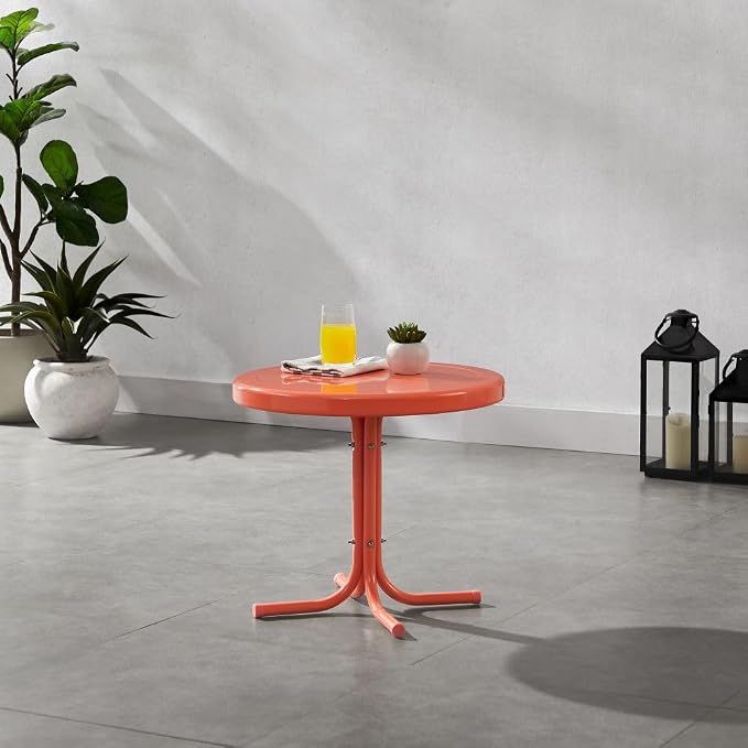 Crosley Furniture Griffith Weather Resistant Retro Metal Outdoor Side Table - Image 6