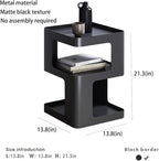 Modern Metal Side Table with Storage, Small End Table - Image 3