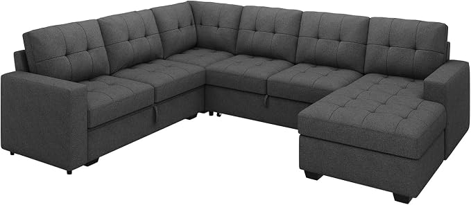 HONBAY Sectional Sleeper Sofa Pull Out Bed - Image 8