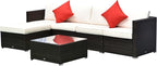 Outsunny 6 Piece Patio Furniture Set Outdoor Wicker Conversation Set All by Outsunny