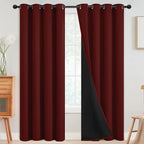 SimpleHome Burgundy Red 100% Blackout Curtains Room Darken Living Room 84 | by SimpleHome