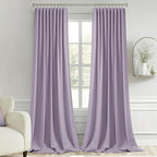 MIULEE Lilac Back Tab Blackout Curtains 52x120 Inch Long 2 Panels Set | Rod - Image 9