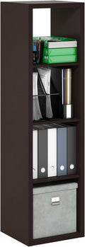 Furinno CUBICLE Book Shelf, Vertical 4-Cube Bookshelf, Extra Thick Horizontally by Furinno-FitsYourSpaceFitsYourBudget