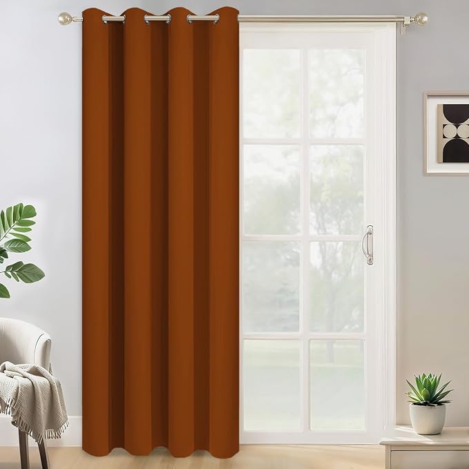 Yakamok Burnt Orange Room Darkening Curtains 84 inch Sliding Door Drapes | 1 by Yakamok