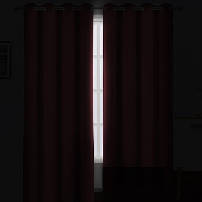 Burgundy Red Thermal Blackout Curtains/52 x 108 Inch/Set of 2 Panels Room - Image 3