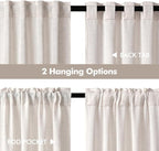 MIULEE Natural Linen White Kitchen Curtain 30 Inch Long 2 Panels Farmhouse | - Image 5