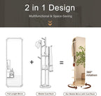 Muwuele Solid Wood Full Length Mirror Coat Rack, Floor Mirror - Image 3