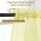 Chyhomenyc Short Sheer Curtains 30 inch Length 2 Panels - Image 5
