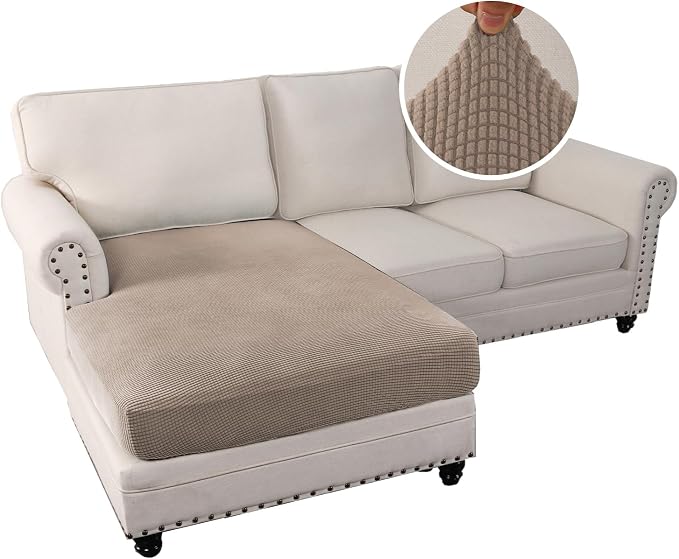 H.VERSAILTEX Sectional Couch Covers 1 Piece Chaise Slipcover L Shape Separate - Image 2