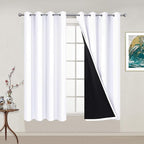 Yakamok Pure White 100% Blackout Curtains 54 Inches Long 52" Wide 2 Panel | by Yakamok
