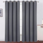 Blackout Curtains 52 x 90 Inch Long Grey Curtains Set of 2 Panels Room by Lemomo