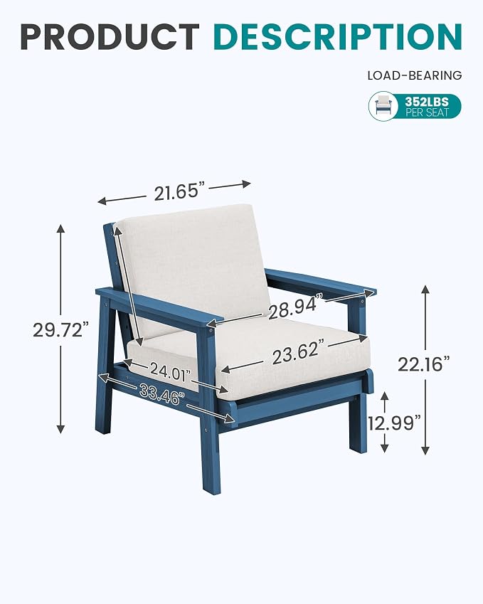 SERWALL HDPE Outdoor Couch Set of 2 - Image 2