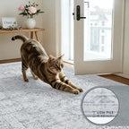 2'6''x8' Hallway Washable Runner Rug: Neutral Kitchen Carpet Gray | Vintage - Image 5