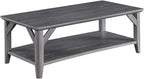 HomeStock Asian Aesthetics Coffee Table, Rustic Style, 2 Spacious Shelves - Image 2