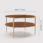 LumFurn Round Coffee Table, Mid-Century Modern Design, D30 x H17, - Image 2