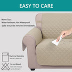 U-NICE HOME Reversible Recliner Chair Covers, Sand/Beige | 23''Armchair Cover - Image 5