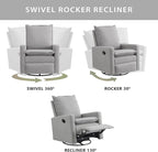 Oxford Baby Uptown Upholstered Swivel Glider and Recliner Nursery Chair - Image 5