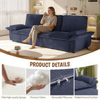 KEIKI 94.5'' King Size Pull Out Sleeper Sofa, 3-in-1 Convertible Futon Couch - Image 5