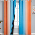 Ombre Orange and Blue Blackout Curtains 52Wx96L Inch Long | Gradient Curtains by ESTELARTEXTILER