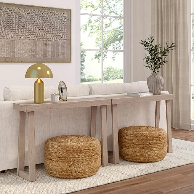 Plank+Beam Classic 46 Inch Console Table, Solid Pine Wood Entryway Table - Image 4