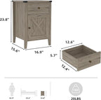 Betterhood Barnwood Rustic Farmhouse Nightstand, Side Table - Image 7