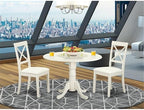 East West Furniture DLBO3-LWH-LC 3 Piece Modern Dining Table Set Contains a - Image 2