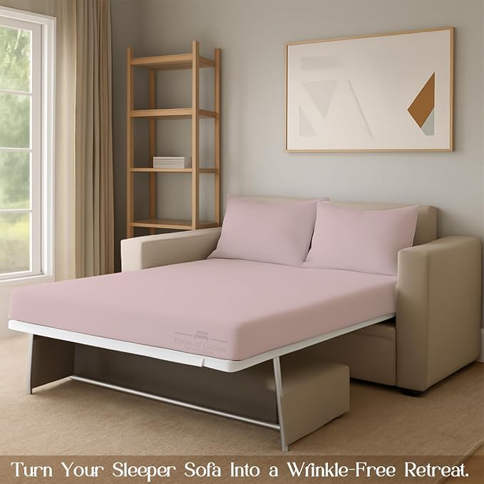 Sleeper Sofa Bed Sheet, 100% Cotton 400 Thread Count, 4 Piece Set, Deep Pocket - Image 8