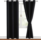 Blackout Curtains for Bedroom, 42 x 84 Inches Long, 2 Panels | Thermal by Hiasan