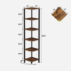 TUTOTAK Corner Shelf with LED Light, 6-Tier Corner Bookshelf - Image 2
